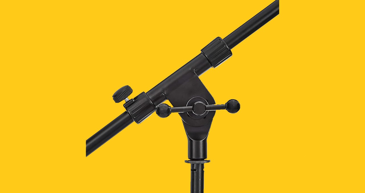 The Amazon Basics Tripod Boom Microphone Stand, one of the best boom arm for Blue Yeti, has height adjustable from 3.3 to 5.6 feet; locking clutch ensures secure placement.