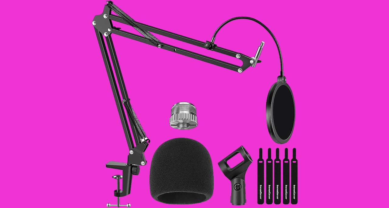 The InnoGear Mic Stand, one of the best boom arm for Blue Yeti, has super-strong spring of the boom arm protects microphone from shaking, suddenly dropping and making noise.