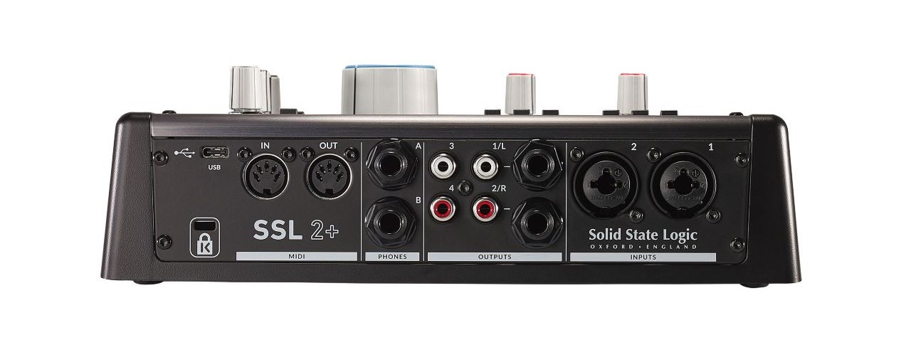 The SSL 2+, one of our choices for the best Thunderbolt audio interface for Logic Pro X, features a 2 x SSL-designed microphone preamps.