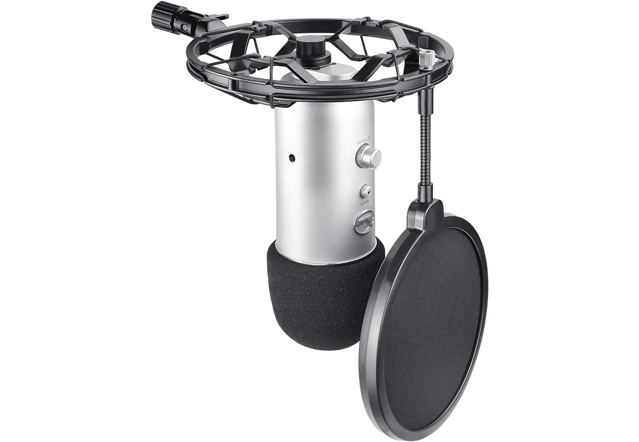 This brand by SUNMON, a pop filter for Blue Yeti, has a shock mount almost as big as the Blue Radius II/ III, but only 1/3 of the weight.