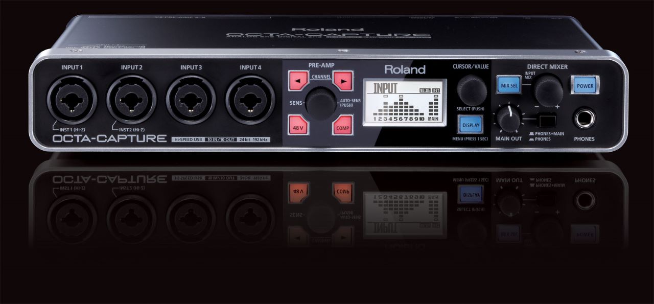 The Roland OCTA-CAPTURE, one of the best 8 channel audio interface, has eight premium mic preamps built in (VS PREAMP).