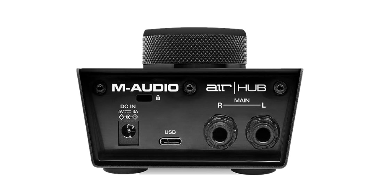The M-Audio AIR|HUB USB, one of the best audio interface under 100 dollars, has a monitoring hub for Mac and PC with 24-bit/96kHz resolution for professional monitoring.