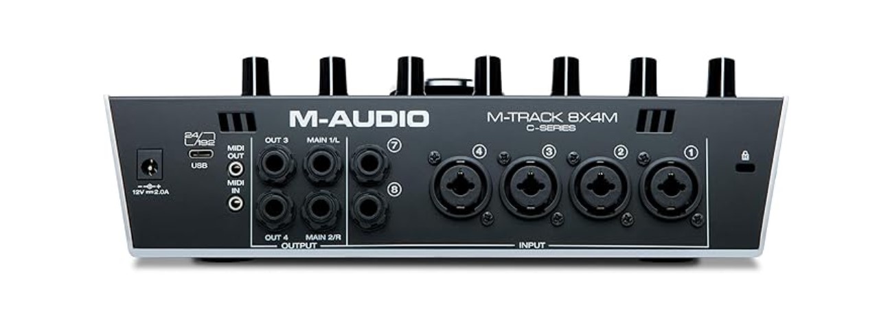 The M-Track 8X4M, one of the best audio interface under 500 dollars, has 24-bit/192kHz resolution for professional recording and monitoring with hi-Speed USB connection for zero-latency monitoring.